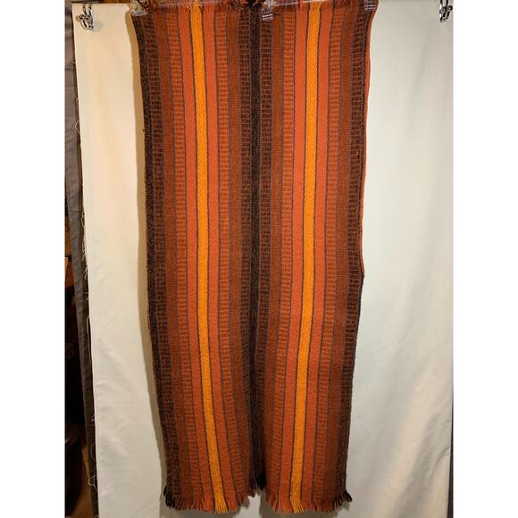 Vintage Handmade Orange and Brown Ruana - Made in Colombia - Picture 6 of 9